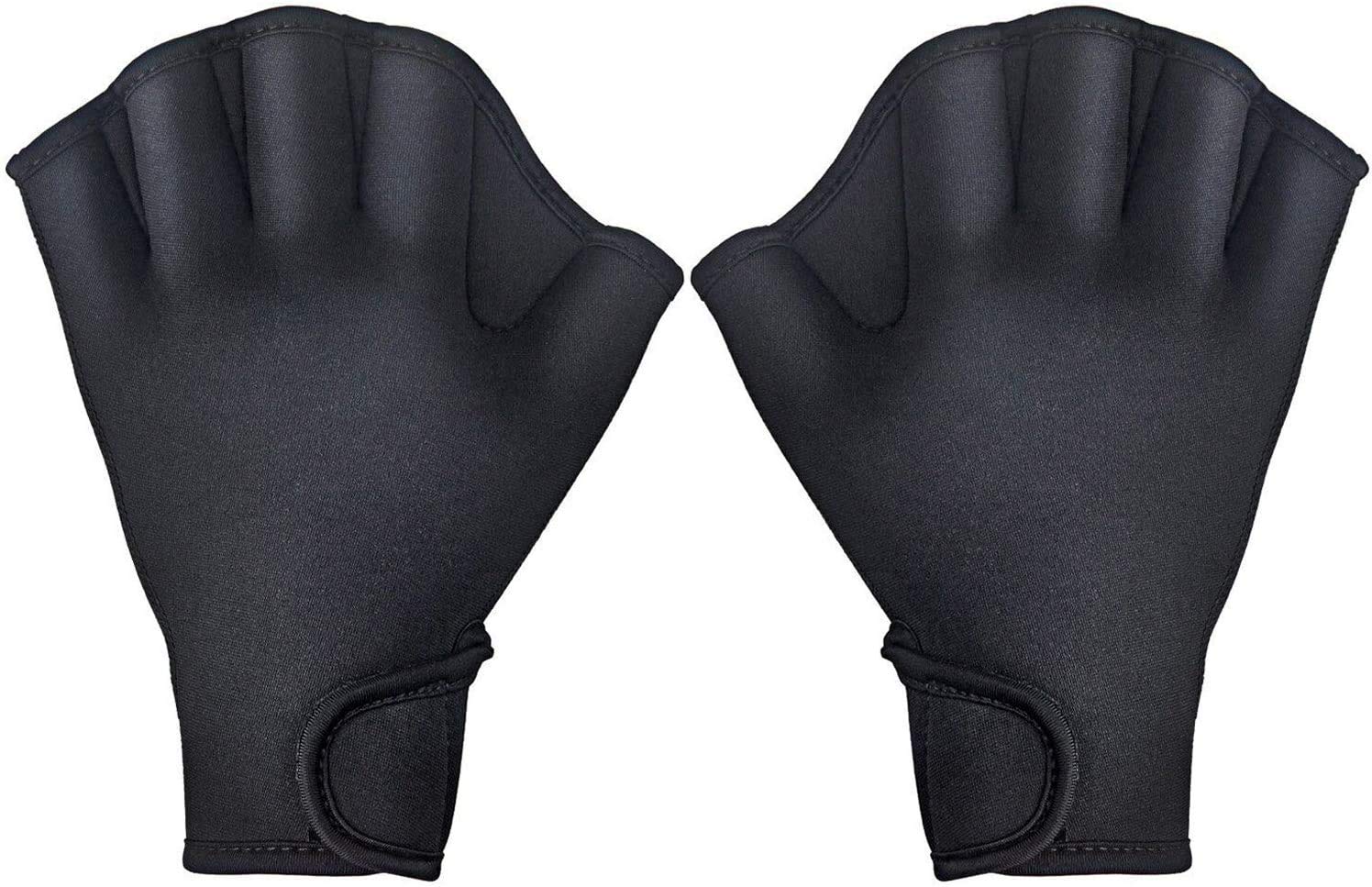 Aquatic Gloves for Helping Upper Body Resistance, Webbed Swim Gloves Well Stitching, No Fading, Sizes for Men Women Adult Children Aquatic Fitness Water Resistance Training (Black M)