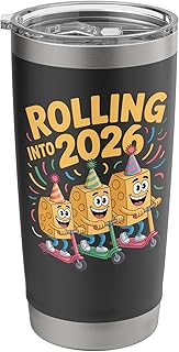 Rolling Into 2026 Funny New Year Cheese Scooter Family Stainless Steel Insulated Tumbler