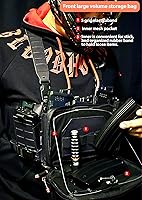 Vista 29 de YAKEDA - Chaleco táctico con bolsillo para revista, ajustable, desmontable, corte láser, modular Molle