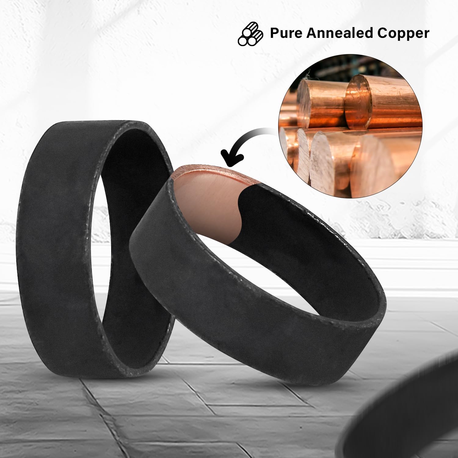 Supply Giant FQDS0058-100 PEX Tubing Crimp Rings Copper Pipe Fitting; 5/8''; Black; (100 Pack)