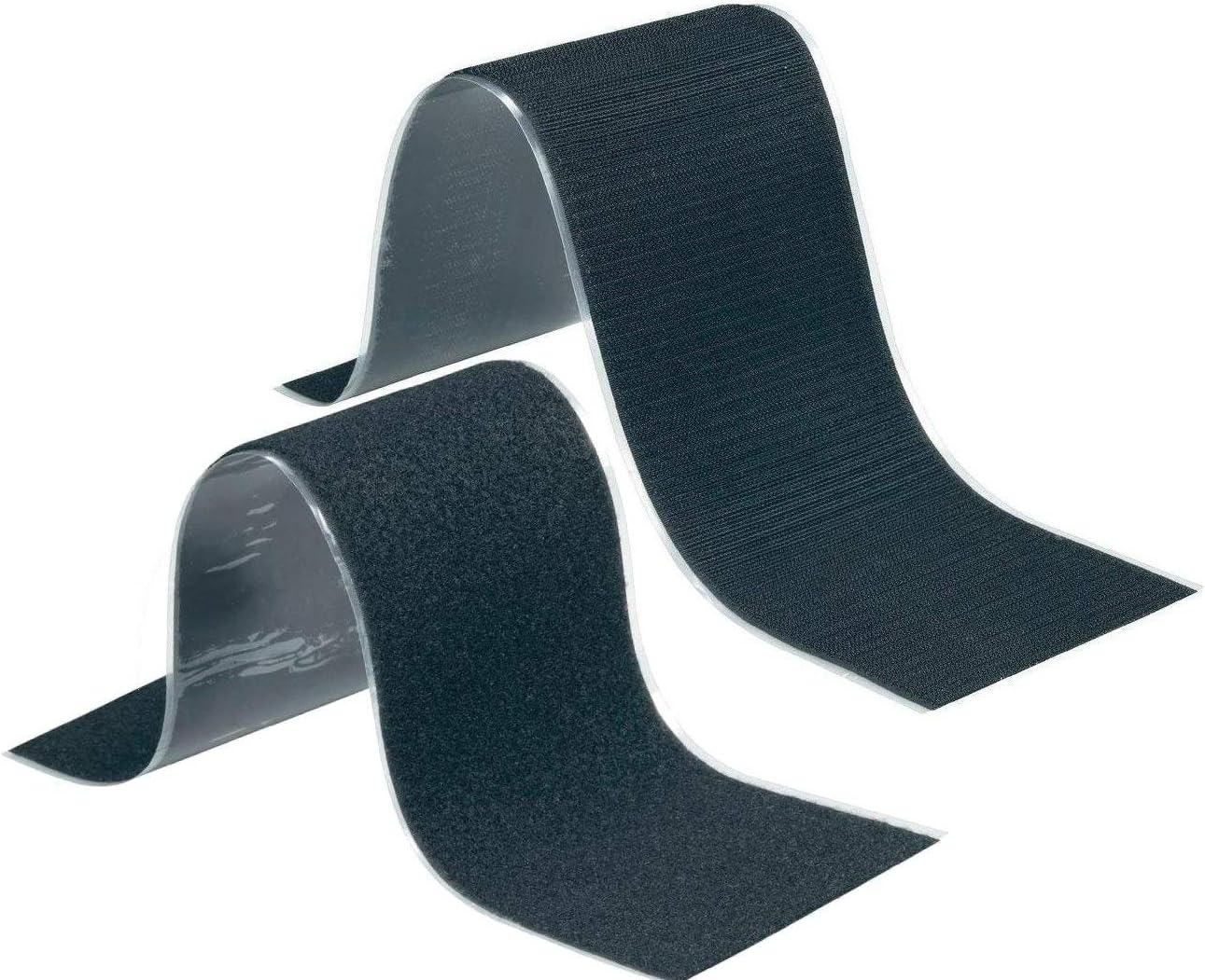 Fastech Set Self-Adhesive Velcro Tape Black Fleece Part and Adhesive Part Super Strong for Attaching and Fixing Also as License Plate Holder, Tool Holder 10.7 x 50 cm