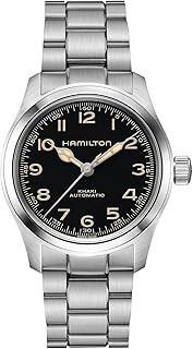Khaki Field Murph Automatic Men's Watch, 38mm Stainless Steel Case, Swiss Made, Black Dial Analog Wrist Watch, 100m Waterproof, Sapphire Crystal, 3-Hand Movement, Stainless Steel Strap