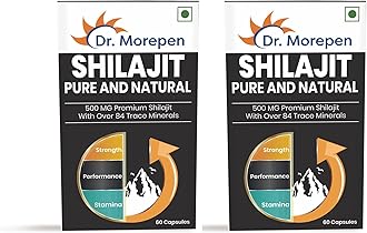 - DR. MOREPEN Shilajit Capsules | Pure Himalayan Shilajit Extract Vegan, Pure & Natural Shilajit Consist of More Than 84 Minerals 60 Capsule Pack of 2
