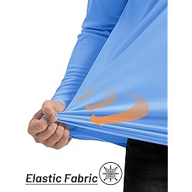 TACVASEN Long Sleeve Swim Shirts for UPF 50+ Sun Protection Pullover Shirts Quick Dry Rash Guard Outdoor 1/4 Zip Workout T-Shirts Light Blue S