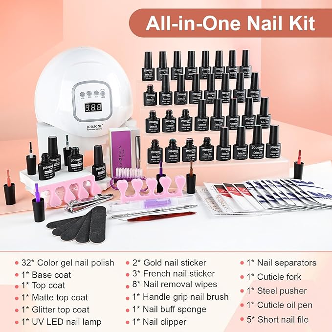 Kit de 36 esmaltes de uñas gel JODSONE con lámpara UV miniatura 3