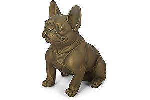 Christopher Knight Home Susan Outdoor French Bulldog Garden Statue, Rustic Gold