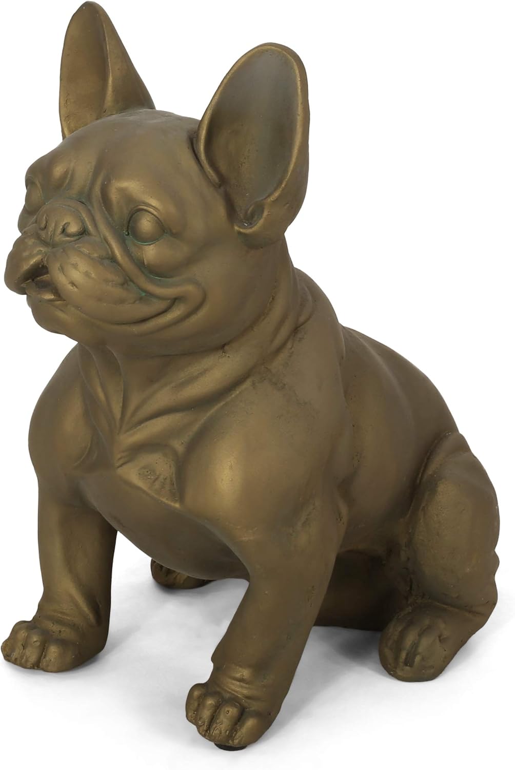 Christopher Knight Home Susan Outdoor French Bulldog Garden Statue, Rustic Gold
