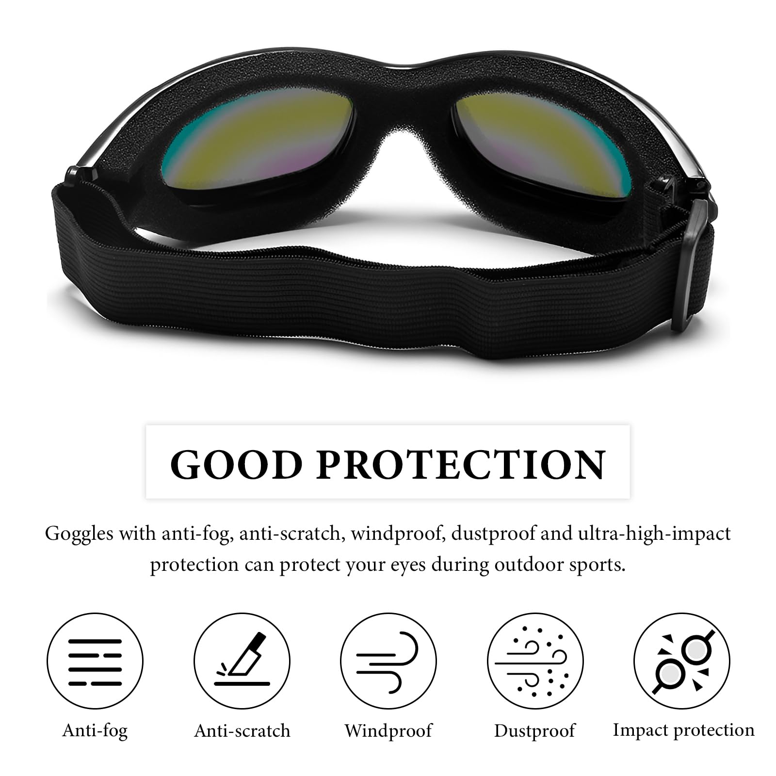 Occhiali da moto antivento con protezione UV, anti-appannamento, per corsa fuoristrada, sci