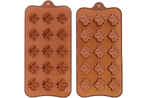 2Pcs Maple Leaf Silicone Mold Autumn Fall Fondant Mold Leaf Molds, Chocolate...