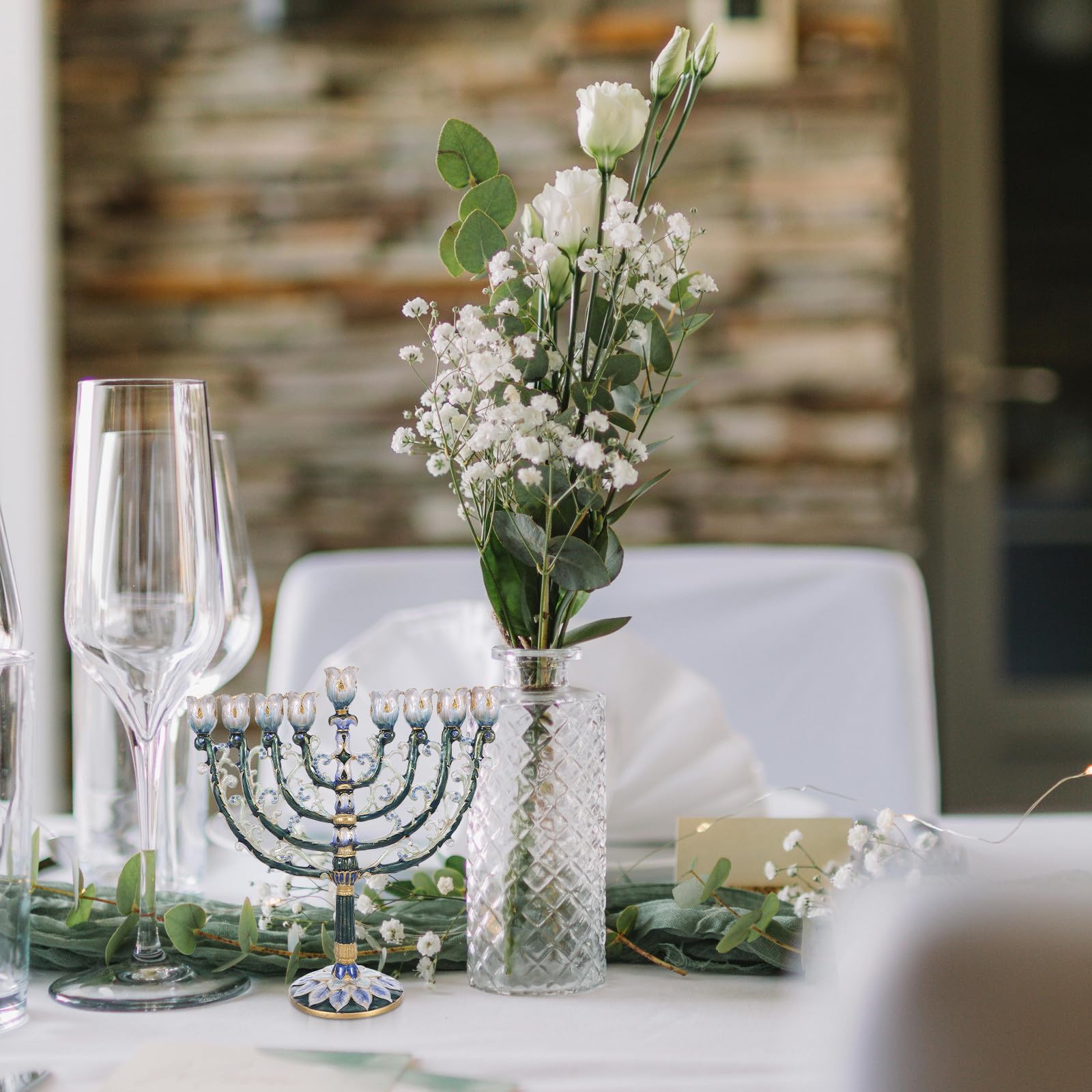 PRETYZOOM Candelabro Decorativo a Nove Bracci in Lega di Zinco
