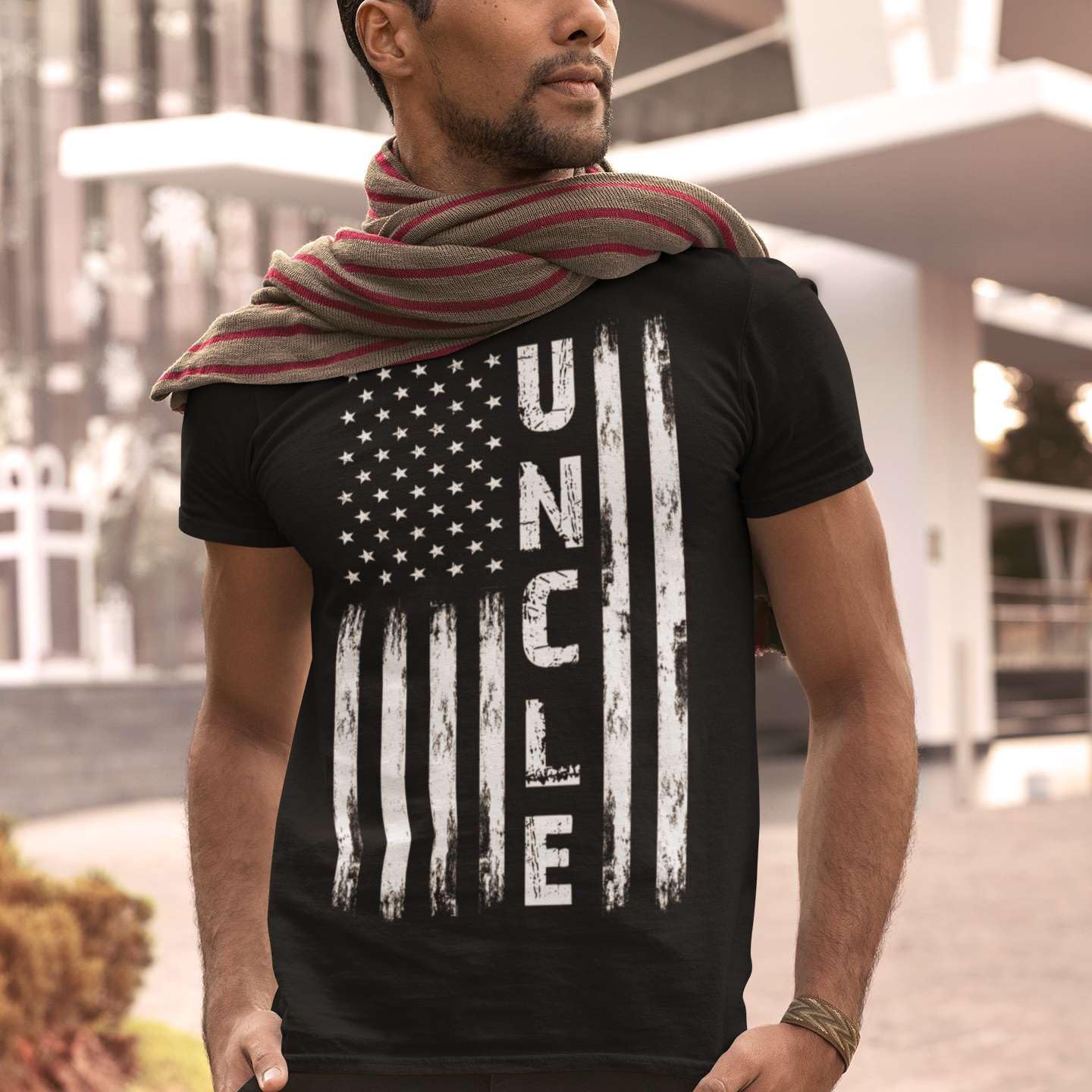 Veracco Uncle American Vintage USA Flag Men T-Shirt Best Uncle Shirt - Image 6