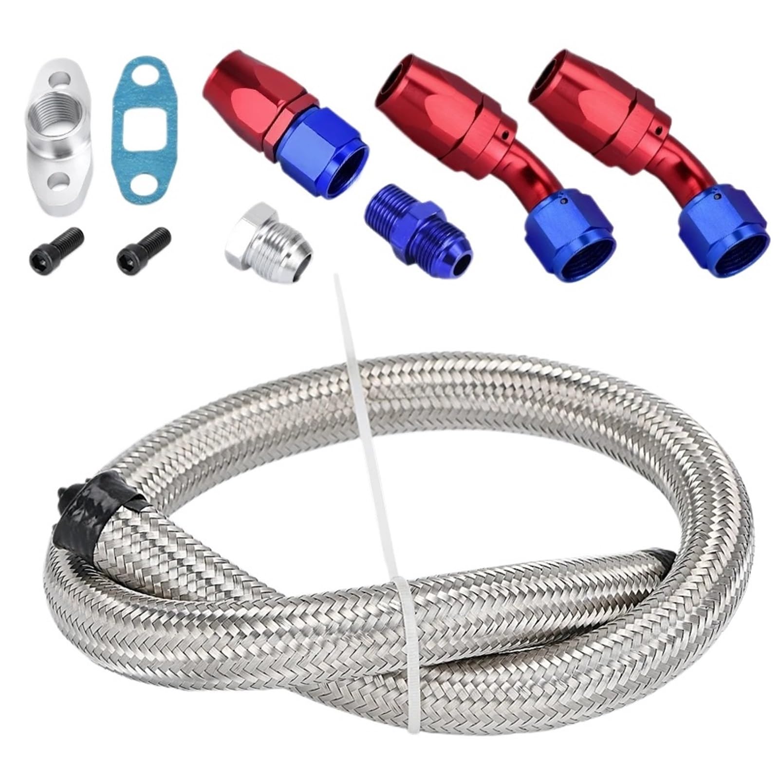 Przewód Powrotny Spustu Oleju Turbosprężarki 10AN 26″ Kompatybilny Z T3 T4 T04E T70 T60 T61 GT35 Turbina W Oplocie Ze Stali Nierdzewnej