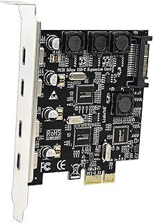 4-Ports PCIE USB 3.0 (3.1 GEN1) 5Gbps Expansion Card for Desktop PCs, 4X 5Gbps Max USB-C Ports, Built in Smart Power Distribution Technology, No Need Extra Power Supply (PCIE-U304C)