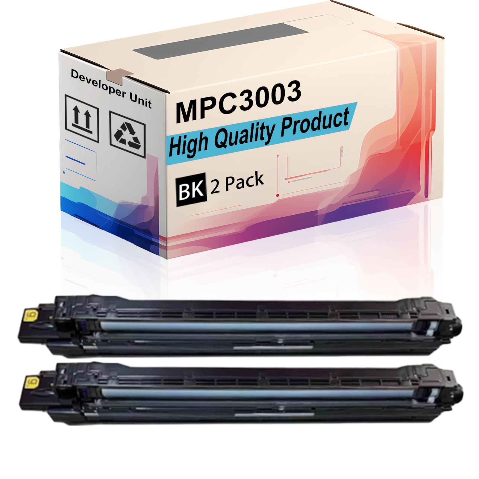 MPC3003 Developer Unit Compatible for Ricoh MP C3003 MP C3503 MP C4503 MP C501SP MP C5503 MP C6003 Printers, High Yield 80000 Pages, Print More Pages (2 Pack Black)