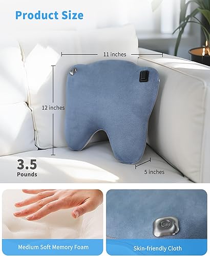 Miniatura 8 de Masajeador de espalda inalámbrico con calor, masajeador de cuello para aliviar el dolor de tejido profundo, almohada de masaje Shiatsu de espalda y