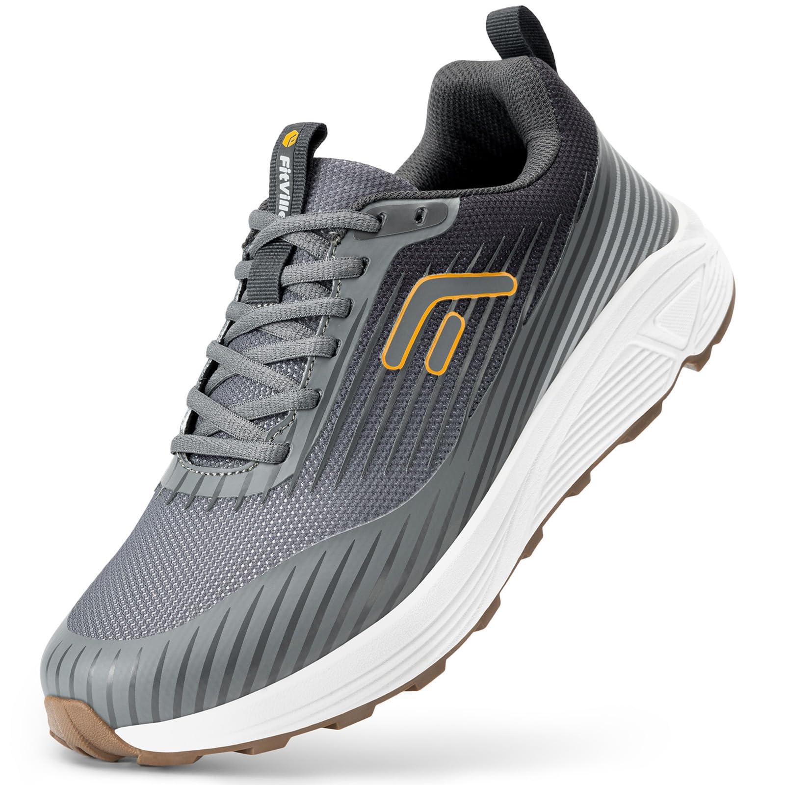 FitVille Men Trail Running Shoes Extra Wide Shoes for Men, Mountain Trail Runner Sneakers, Cushion Walking, Jogging, Plantar Fasciitis