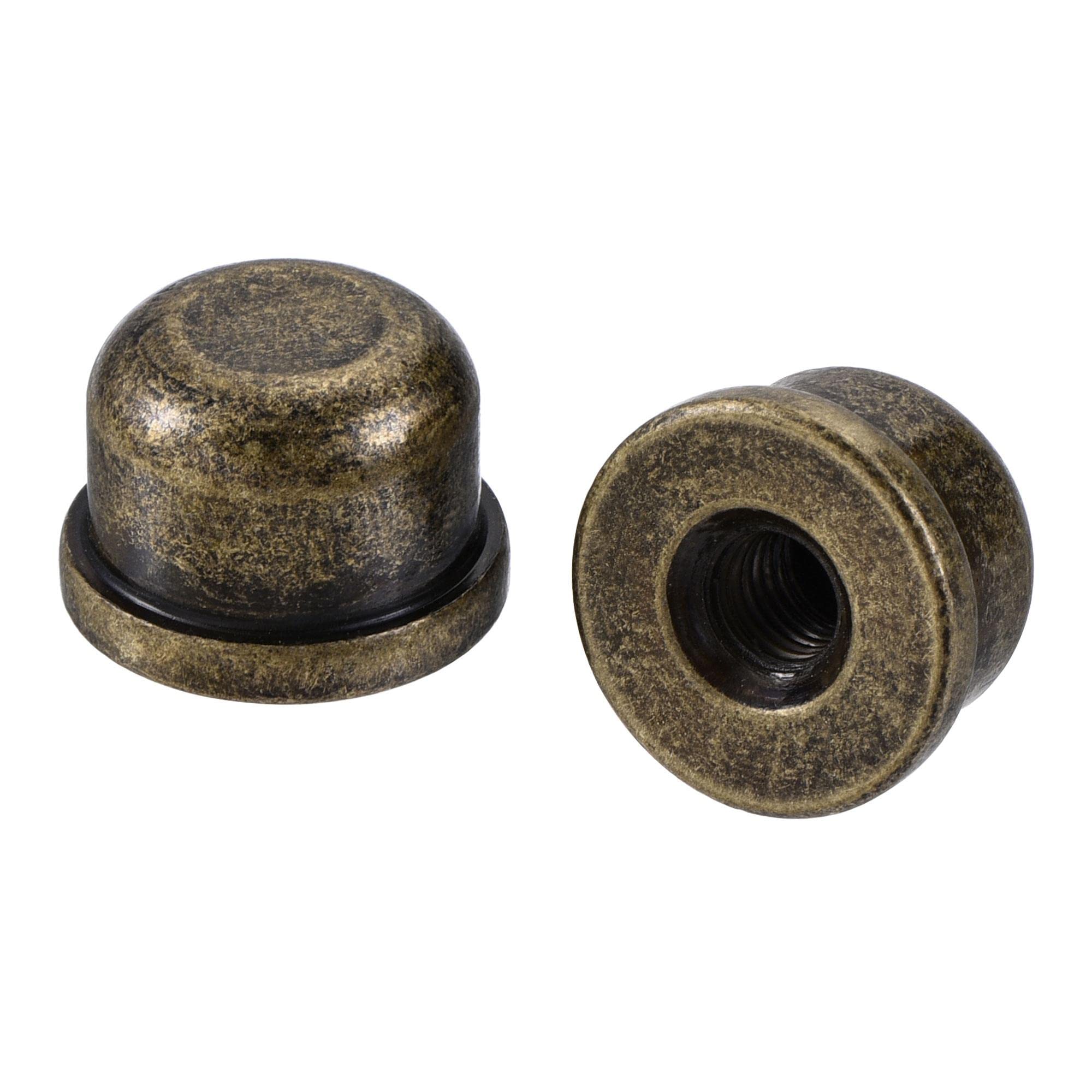sourcing map Lamp Finials Caps, Solid Tapped 1/4-27 Thread for Lamp Shade Holder Harp Top, Bronze Pack of 6