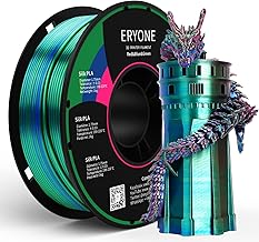 ERYONE Tri-Colour Silk PLA Filament 1.75 mm, Silk Multicoloured PLA Filament for 3D Printers, Tolerance +/- 0.03 mm, Co-Extrusion Silk PLA Filament, 1 kg/Spool, Red, Blue and Green
