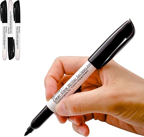 Miniatura 10 de Rotuladores para baja visión, rotuladores de tinta de agua de escritura audaz para discapacidad visual, los mejores bolígrafos para personas mayores