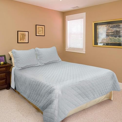 Miniatura 7 de Catalonia Colcha ligera de verano, juego de edredón tamaño Queen, colcha de 3 piezas, 1 edredón y 2 fundas de almohada, patrón gris Dimond, 90 x 96