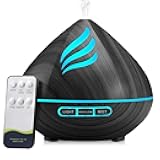 Essential Oil Scent Diffuser: 500ML Aroma Diffuser with Remote Control, Large Fragrance Aromatherapy Diffuser for Bedroom Home, Mist Humidifier with 14 Colors LED Lights and waterless Auto-Off, Black