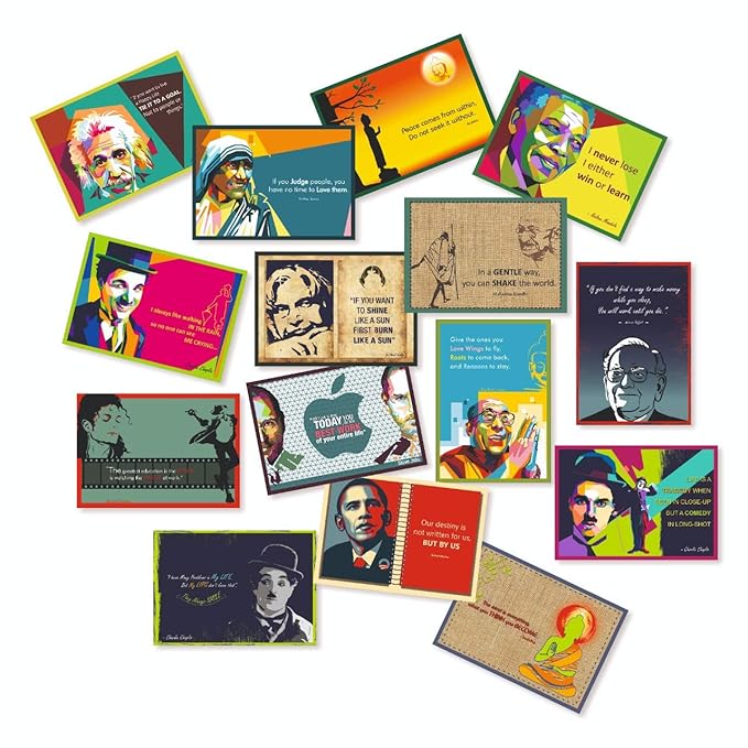 Vantagekart Motivational Inspirational Self Adhesive Posters (Paper , A5 Size, 21 x 14.8 x0.1 cm, Multicolour) -Set of 15 Poster at Rs. 349