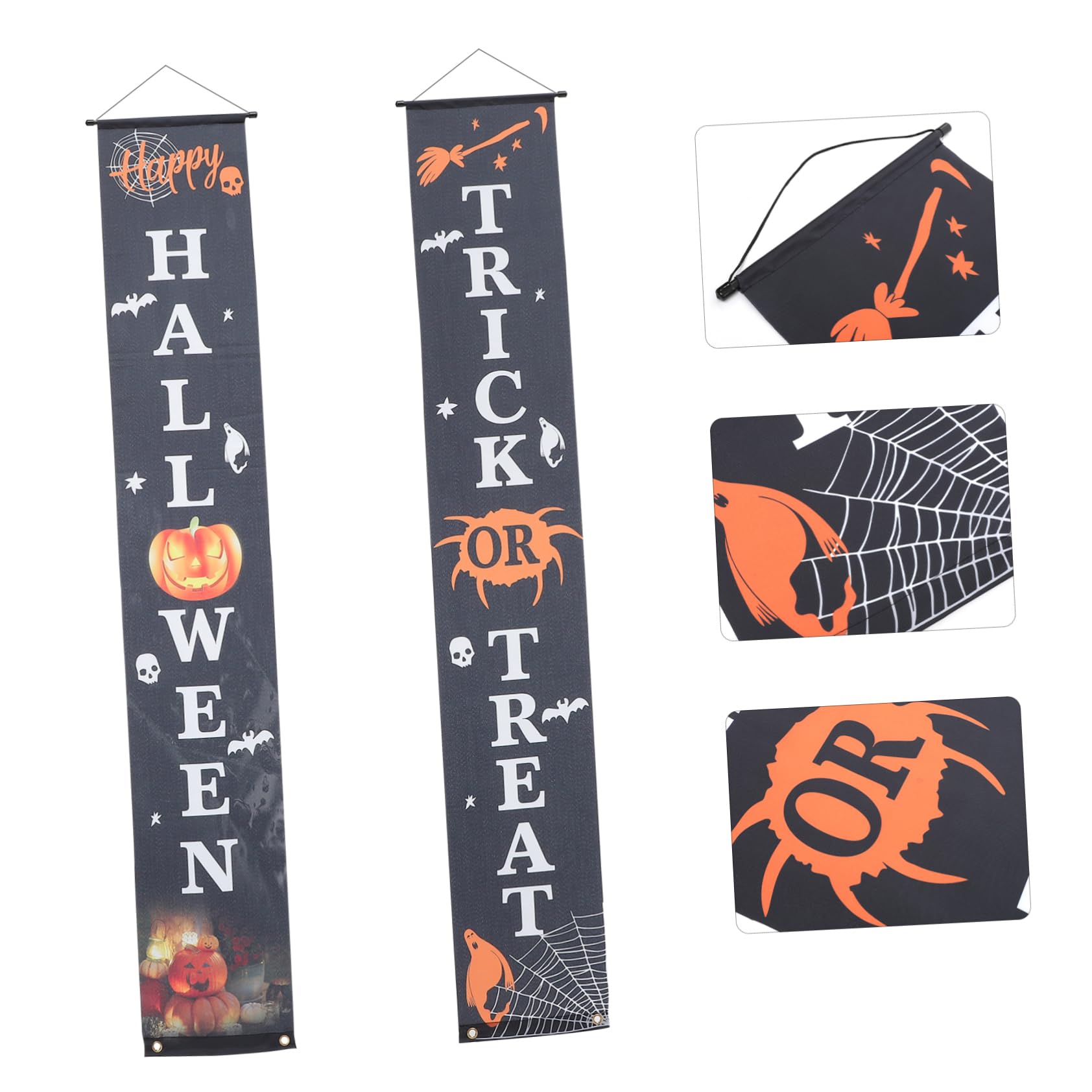 TOPBATHY 3 Set Distici di Halloween Striscione Portico Dolcetto o Scherzetto segni di Halloween Porta d'ingresso Halloween Decorazioni Halloween Party cartelli del Portico di Halloween