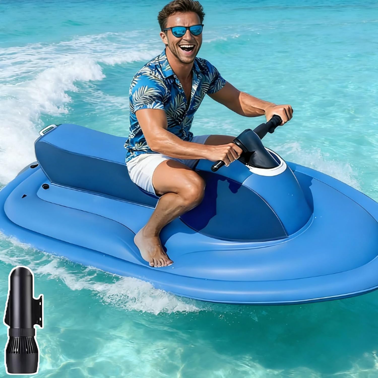 3-in-1 Electric Inflatable Jet Ski/Diving Underwater Scooter/Kayaking - Adults Foldable Electric Inflatable Kayak/Jet Boat with Thruster,3-9km/H,9-Speed Control,330lbs Load-Bearing