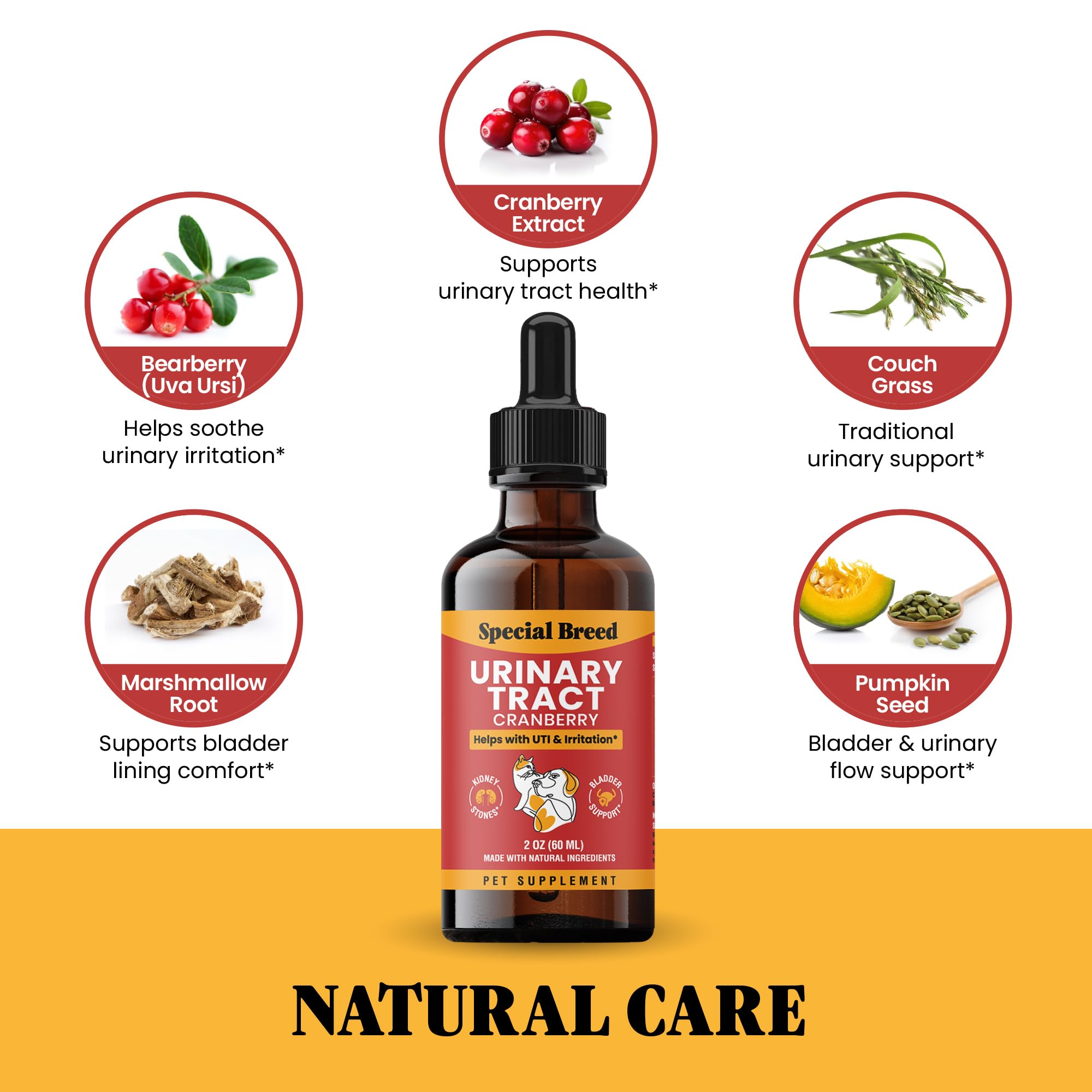 Cat & Dog Urinary Tract Infection Treatment – Natural UTI Relief with Cranberry Drops – Kidney & Bladder Support – Helps Incontinence, Frequent Urination, Bladder Stones – Pet Renal Care Drops — Amazon image 3