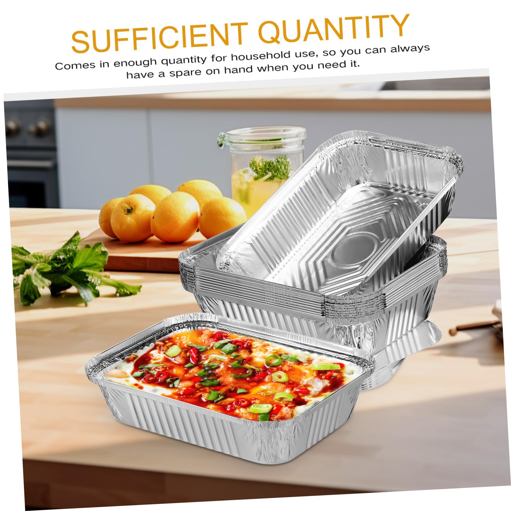 Mipcase Moldes Cuadrados Plata de Papel de Aluminio 20 Piezas con Tapa