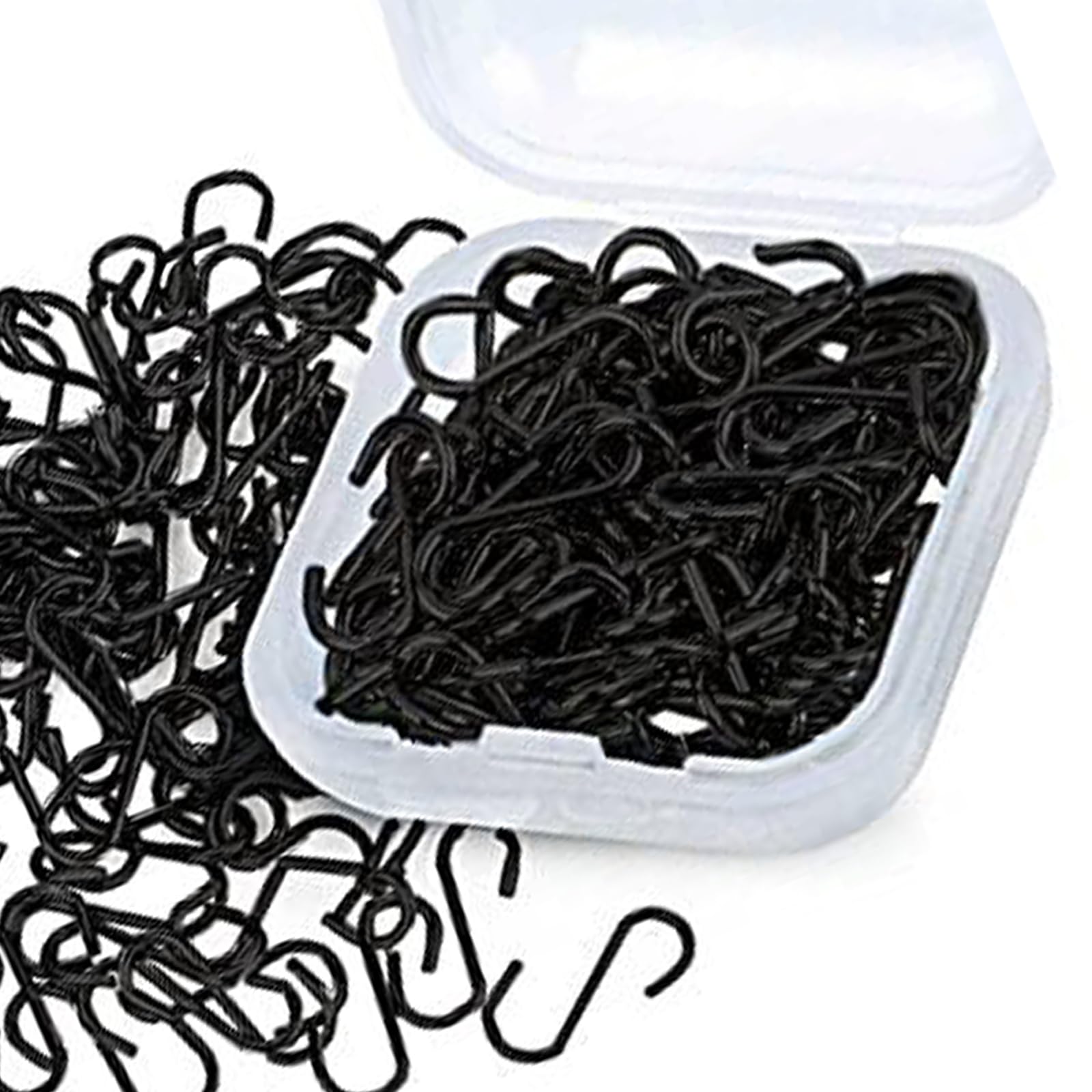 150 / 200pcs Multifunctional Hanging Hook Small S Shaped Hanger Ornament Storage Hook Jewelry with Storage Box Closet Organizers