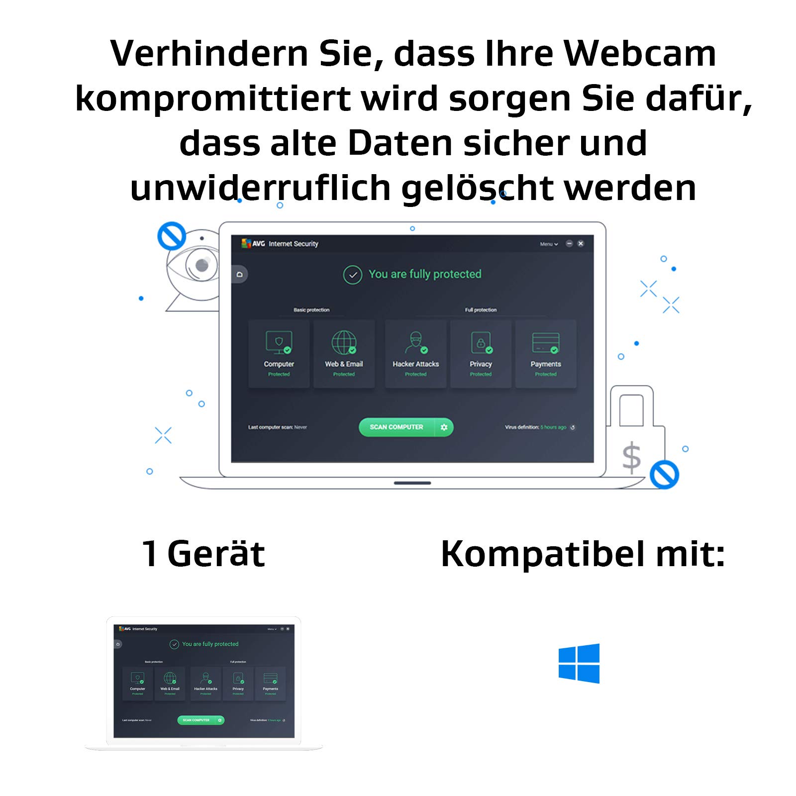 AVG Internet Security 2026 | 1 Gerät | 1 Jahr | Aktivierungscode per Email