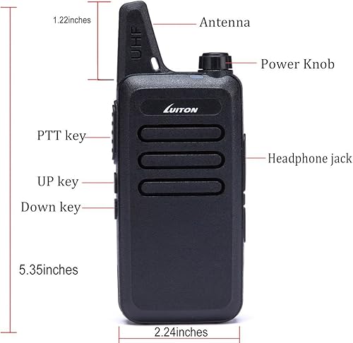 Miniatura 2 de Walkie Talkies LT-316 GMRS Camping al aire libre Senderismo Caza Uhf Mini Walkie Talkies 3 vatios Salida 5-10 millas Rango Micro USB Carga Amateur