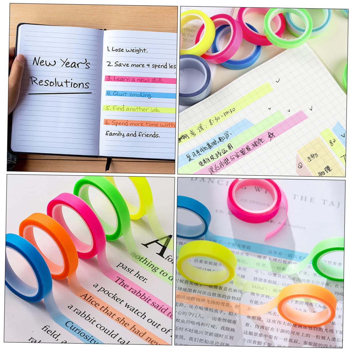 NUOBESTY 100rollen Wasserdichte Selbstklebende Transparente Highlight-tapes Praktische Seitenmarker Für Schule Büro Und Notizen