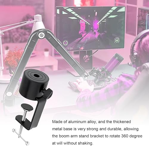 Miniatura 5 de Abrazadera de mesa para micrófono de suspensión Boom Scissor Arm Stand Holer, clip de micrófono de metal Adjustbake Tornillo Montaje de mesa para