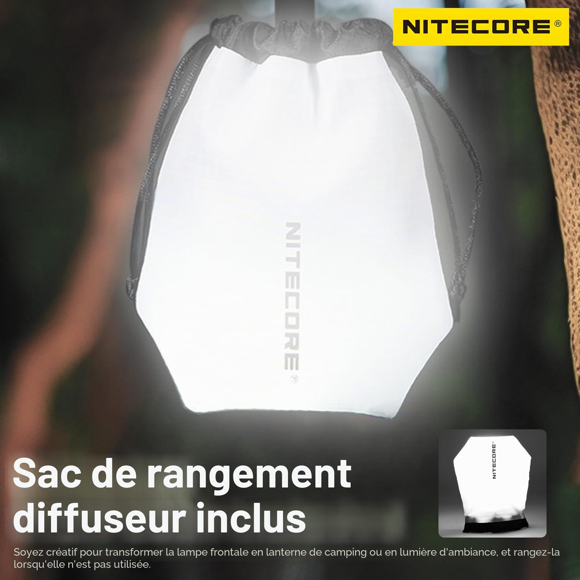 Lampe frontale Nitecore NU45 1700 lumens légère avec batterie 4000mAh rechargeable par USB-C