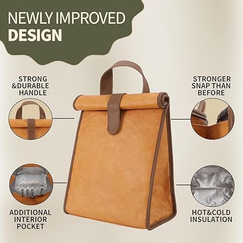 Miniatura 5 de Juego de dos loncheras de gran capacidad para mujereshombres, bolsas de almuerzo aisladas resistentes al agua, fácil de llevar, cajas de almuerzo