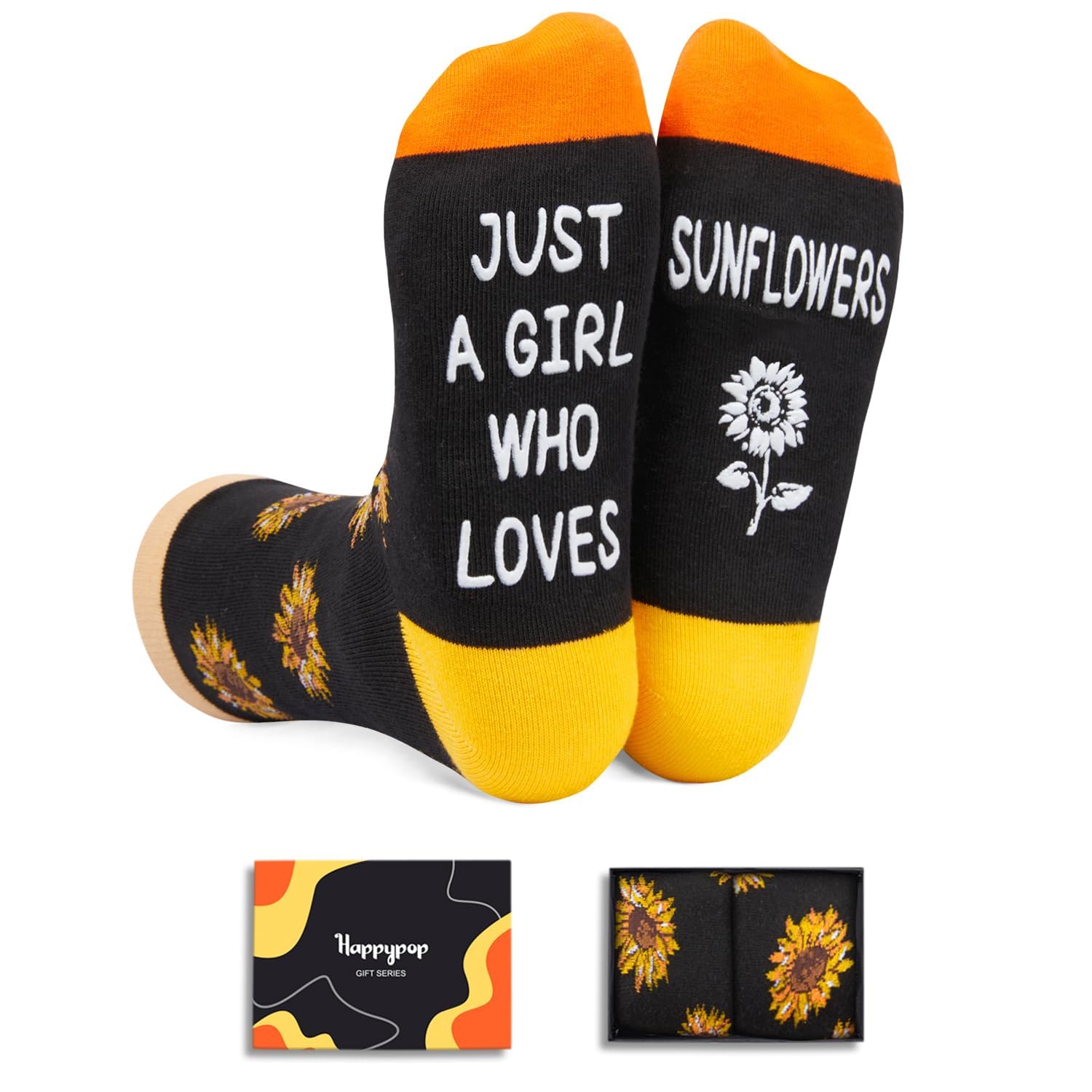 HAPPYPOP Flower Plant Gifts For Adult - Sunflower Lavender Mushroom Socks For Gardening Lovers