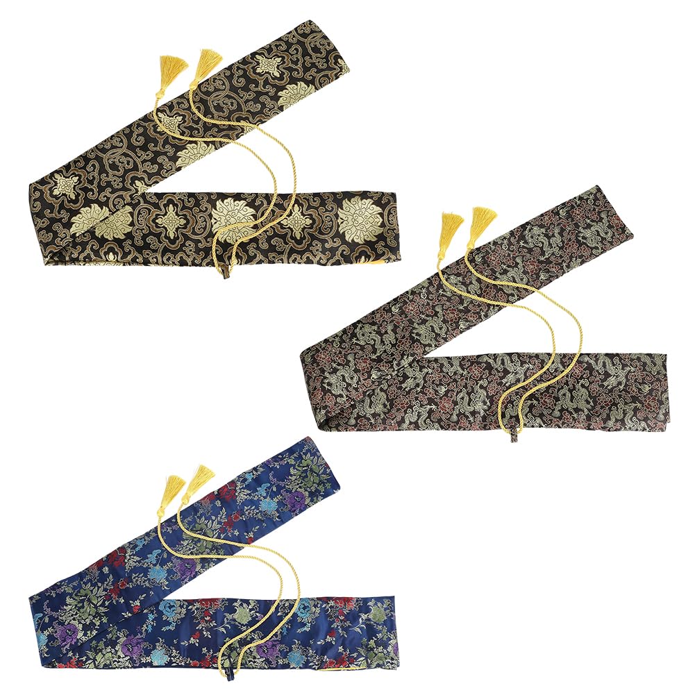 HOBBIESAY 3Pcs Sword Bag Katana Bags 51.97 Inch Synthetic Silk Katana Bag Samurai Sword Carrying Case Wakizashi Tanto Swords Cover Ninja Swords Sheath Carry Bags for Tai Chi Broadsword Cosplay Gear
