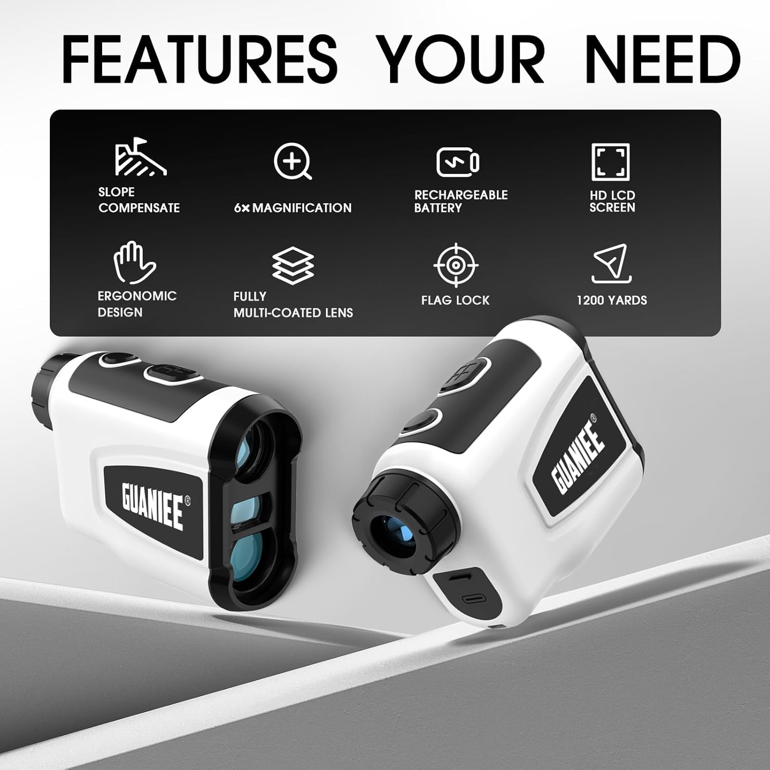 ゴルフ＆ハンティング用レーザー距離計 FaaHGolF M1008 ゴルフレーザー