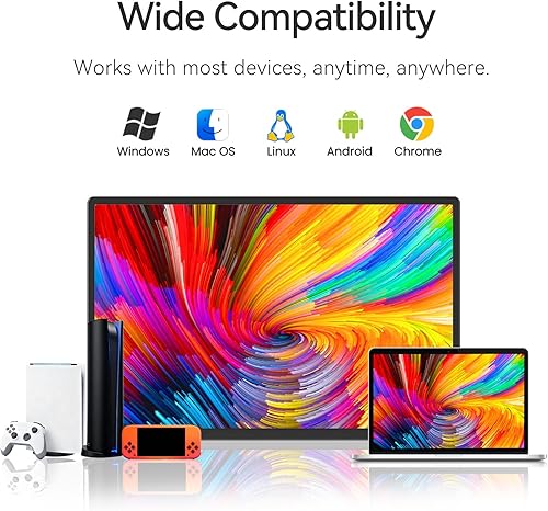 Miniatura 7 de Monitor portátil de 16 pulgadas para computadora portátil  Extensor de pantalla para portátil 1200P FHD HDMI USB C HDR de viaje doble pantalla