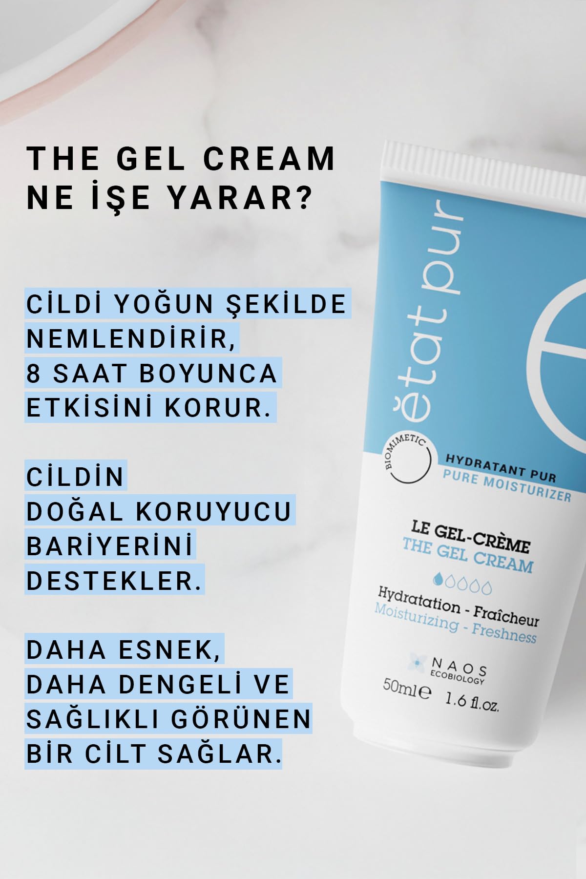 Etat Pur The Gel Cream Karma ve Yağlı Ciltler İçin Jel Dokulu Rahatlatıcı Nemlendirici Yüz Kremi 50 ML