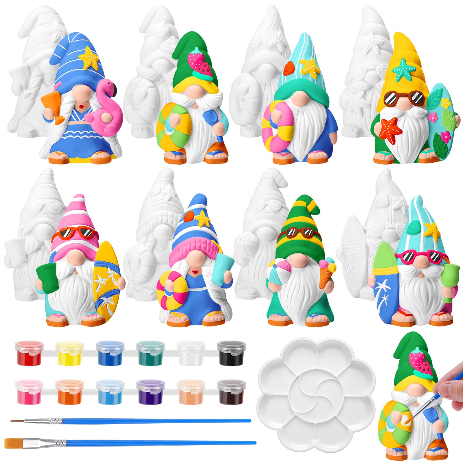 Amazon.com: PullCrease 8 Pcs Gnome Ceramics to Paint Ready to