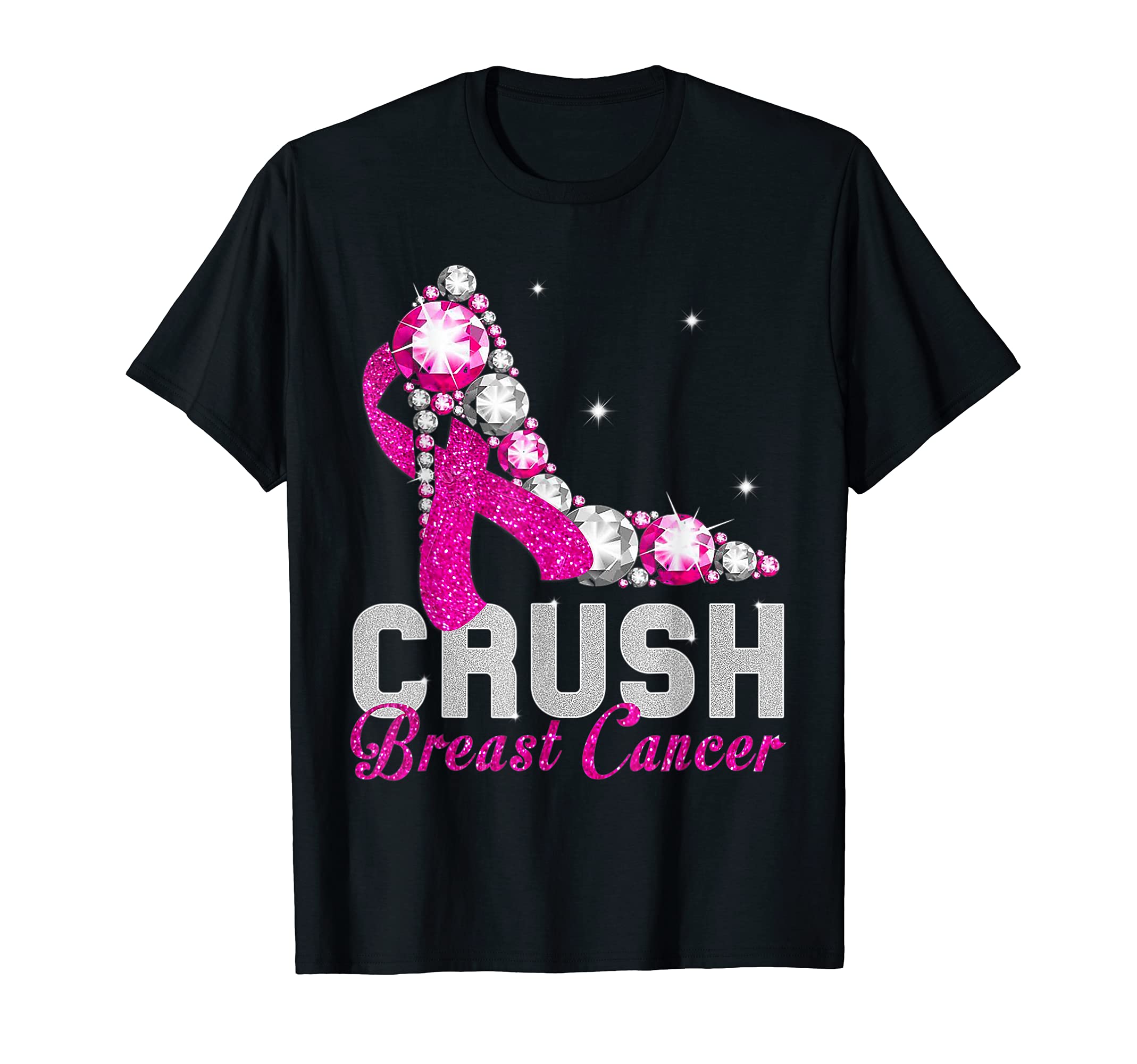 Crush Breast Cancer Pink Bling High Heels Breast Cancer T-Shirt