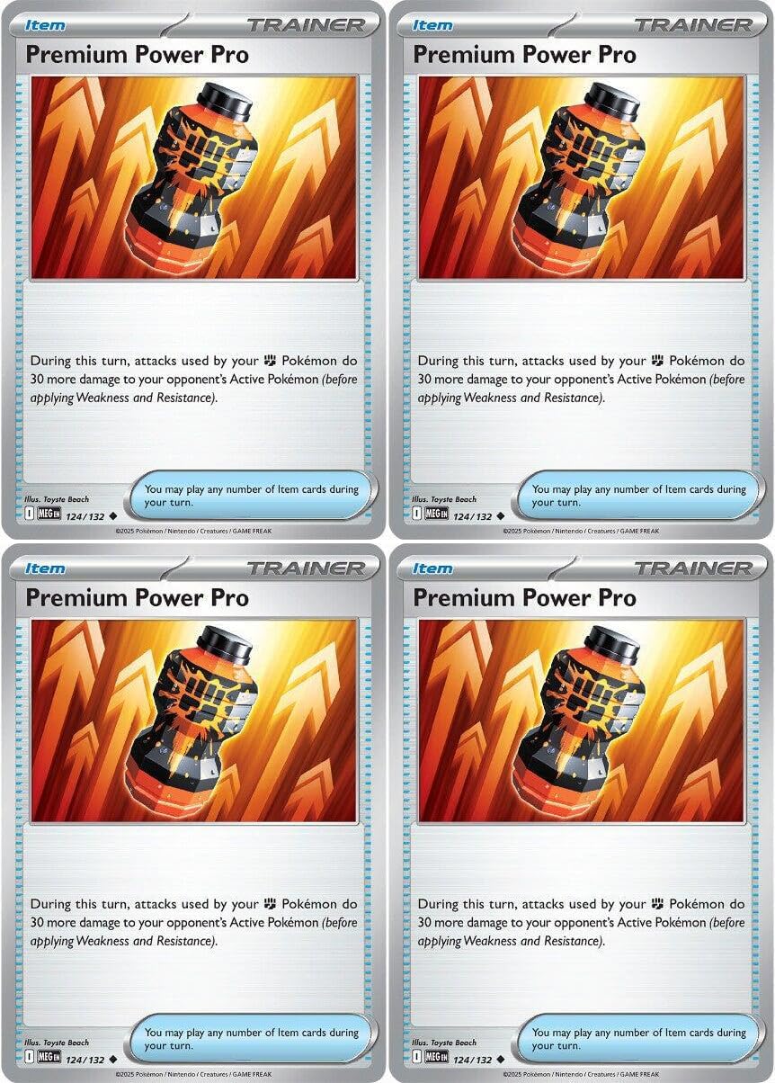 Premium Power Pro - Pokemon Mega Evolution 124/132 - Trainer Card Lot x 4 Playset
