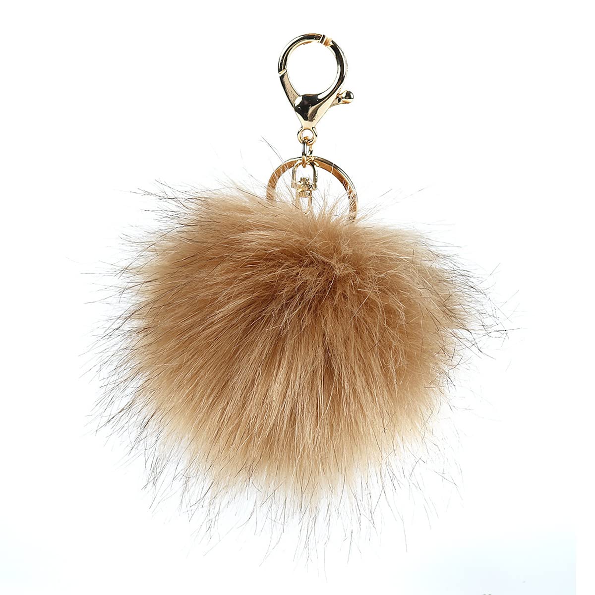 Pom Pom Keychain Artificial Fox Fur Soft Ball Keychains Fluffy Tote Pendant Car Bag Charm