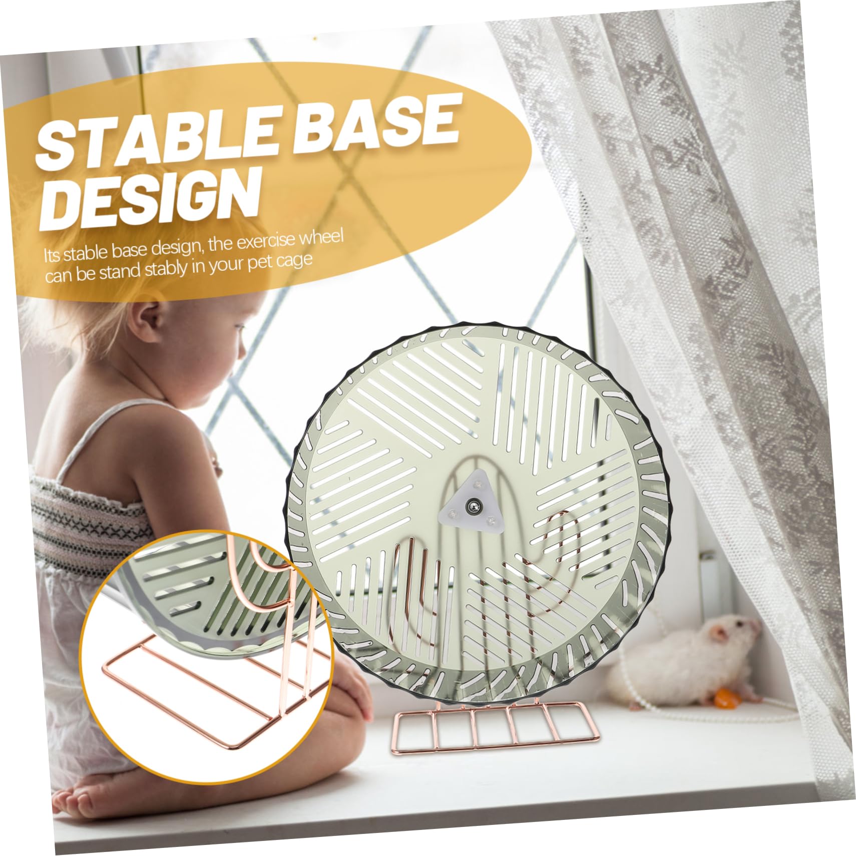 ERINGOGO Roue de Course Silencieuse pour Hamster avec Support pour Souris et Chinchilla Roue Verte pour Cage Divertissement Stress pour Petits Animaux