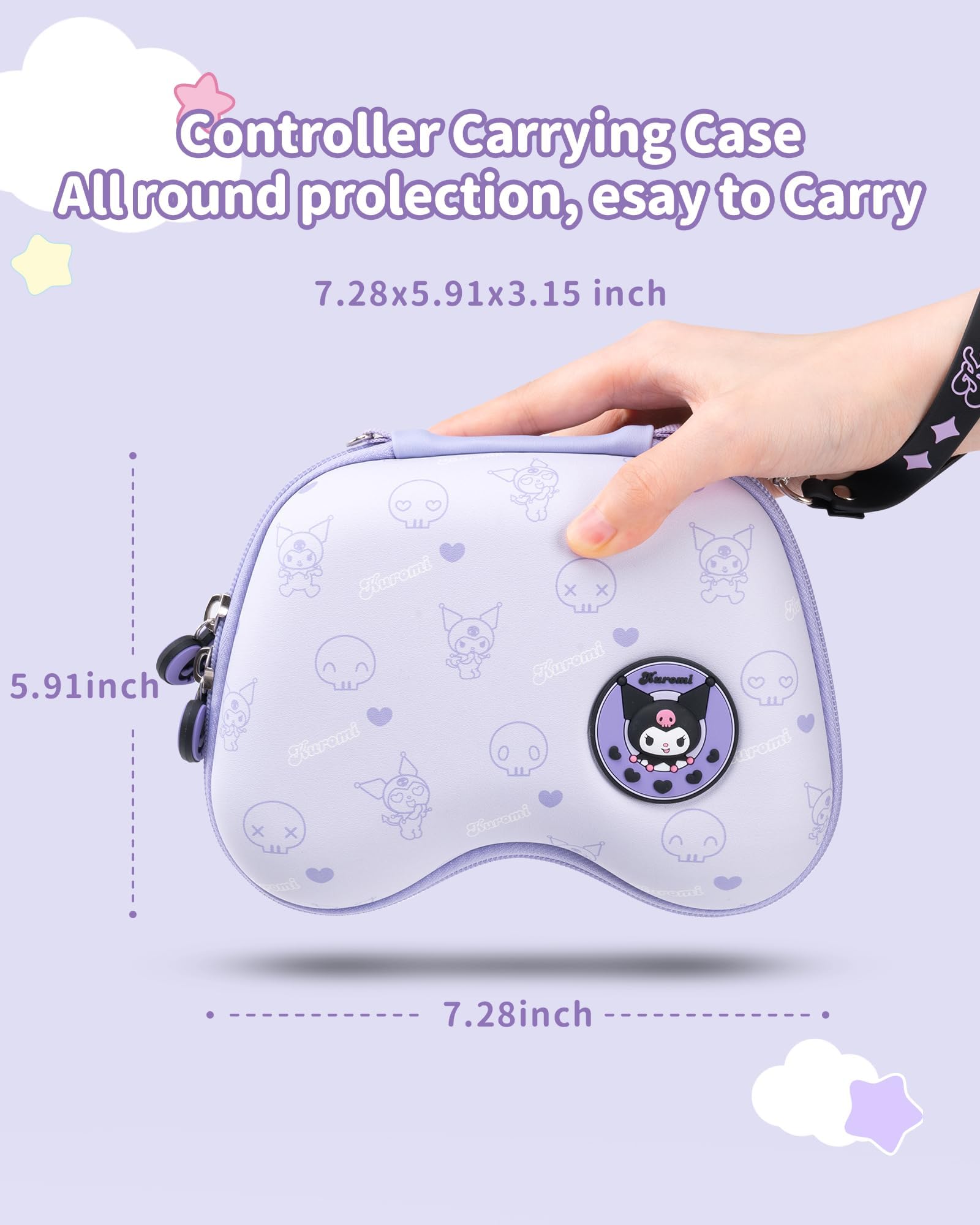 Kuitmor Controller Protection Case, Portable Travel Carrying Bag Hard Shell Storage Case fits PS4, PS5, NS Pro, Xbox with Internal Pocket for Data Cables and Accessories