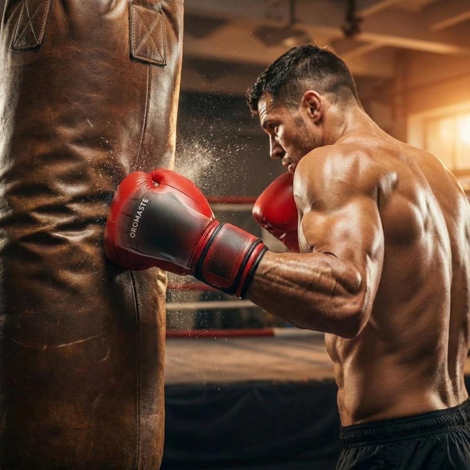 Sottoguanti da boxe con protezione gel, guanti per MMA e kickboxing, pelle sintetica, nero