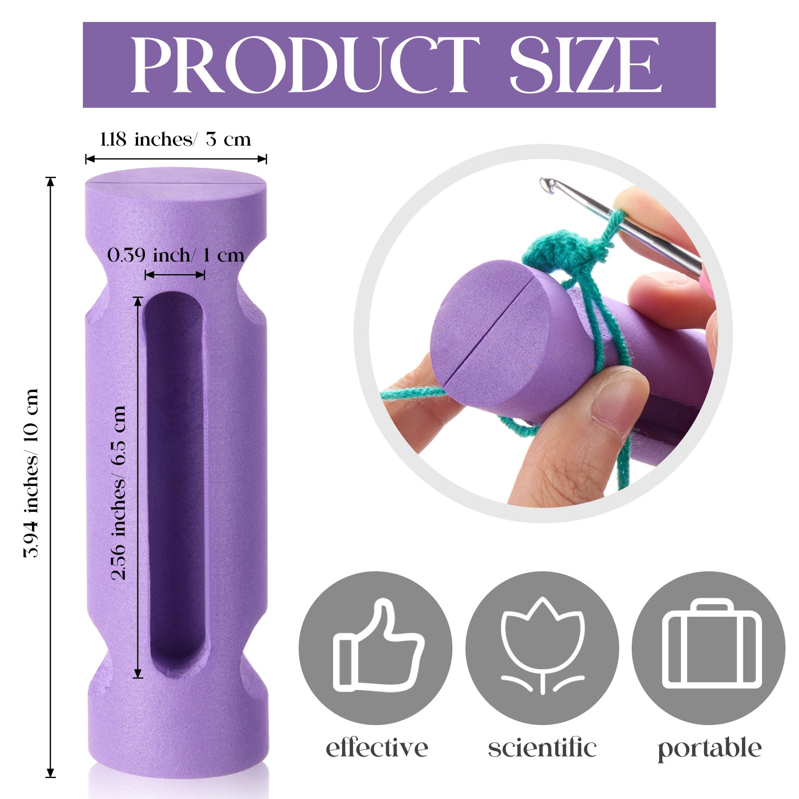 Threlaco 1 Pack Circle Crochet Tool 4 Inch All Yarn Sizes Circle Crochet Tool Learn How to Make Circle Stitch Yarn Tension Regulator and Yarn Guide Tool Crochet Holder for Beginners(Purple)